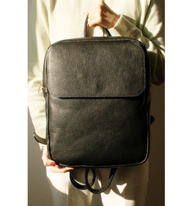 Sac à dos ordinateur en cuir de vachette Fabrication Italienne - 3
