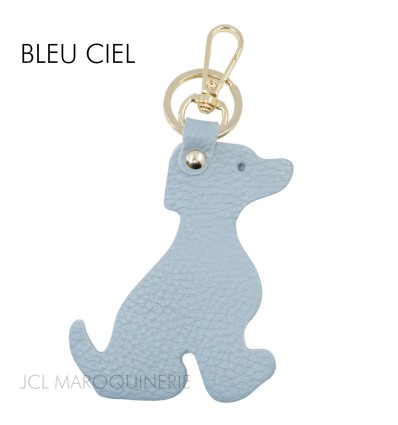 Porte clé forme chien en cuir de vachette Fabrication Italienne - 4