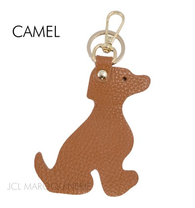 Porte clé forme chien en cuir de vachette Fabrication Italienne - 9