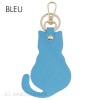 Porte clé forme chat en cuir de vachette Fabrication Italienne - 3