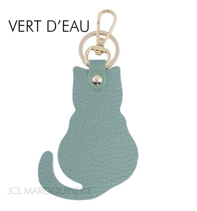 Porte clé forme chat en cuir de vachette Fabrication Italienne - 12