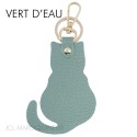 Porte clé forme chat en cuir de vachette Fabrication Italienne