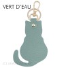 Porte clé forme chat en cuir de vachette Fabrication Italienne - 12