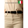 Ceinture femme en cuir daim avec boucle dorée Fabriqué en Italie - 1