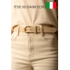 Ceinture femme en cuir daim avec boucle dorée Fabriqué en Italie - 1