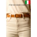 Ceinture femme en cuir daim avec boucle dorée Fabriqué en Italie