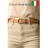 Ceinture femme en cuir daim avec boucle dorée Fabriqué en Italie - 1
