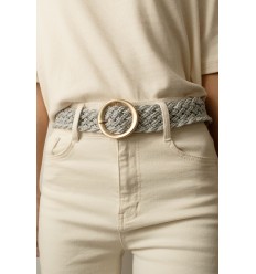 Ceinture tressé avec boucle dorée 3,8 cm de large - 2