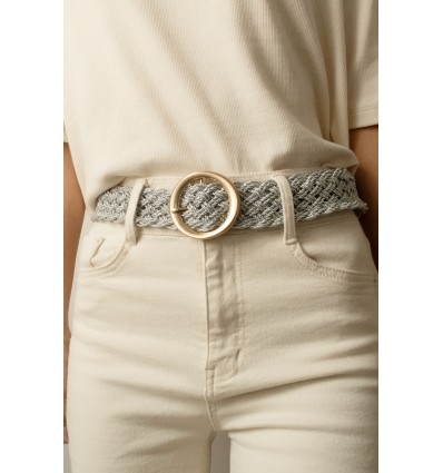 Ceinture tressé avec boucle dorée 3,8 cm de large - 2
