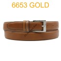 Ceinture en cuir de vachette fabrication francaise 6653 Camel