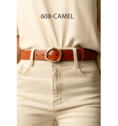 Ceinture femme 3.5 cm de large avec boucle dorée - 2