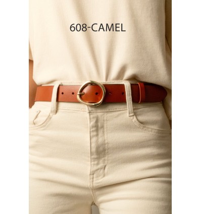 Ceinture femme 3.5 cm de large avec boucle dorée - 2