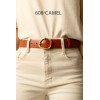 Ceinture femme 3.5 cm de large avec boucle dorée - 2