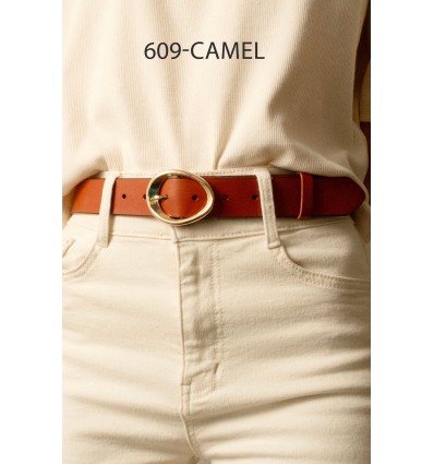 Ceinture femme 3.5 cm de large avec boucle dorée - 2