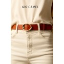 Ceinture femme 3.5 cm de large avec boucle dorée