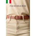 Ceinture femme bouclé dorée en cuir grainé 3 cm de large