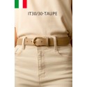Ceinture femme bouclé dorée en cuir grainé 3 cm de large