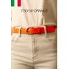 Ceinture femme bouclé dorée en cuir grainé 3 cm de large - 1