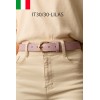 Ceinture femme bouclé dorée en cuir grainé 3 cm de large - 1