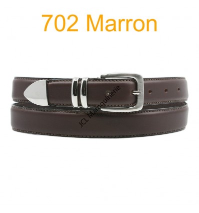 Ceinture en cuir de vachette fabrication francaise 702 Marron