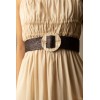 Ceinture raphia en paille élastiqué boucle en métal - 12