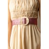 Ceinture raphia en paille élastiqué boucle en métal - 15