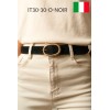Ceinture femme bouclé dorée ovale en cuir daim 3 cm de large - 1