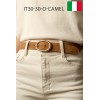 Ceinture femme bouclé dorée ovale en cuir daim 3 cm de large - 1