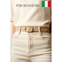 Ceinture femme bouclé dorée ovale en cuir daim 3 cm de large