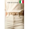Ceinture femme bouclé dorée ovale en cuir daim 3 cm de large - 1