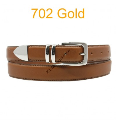 Ceinture en cuir de vachette fabrication francaise 702 Camel