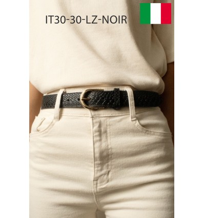 Ceinture femme en cuir impression lézard Fabriqué en Italie - 1