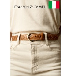 Ceinture femme en cuir impression lézard Fabriqué en Italie - 1