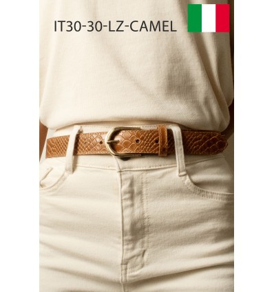 Ceinture femme en cuir impression lézard Fabriqué en Italie - 1