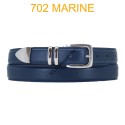 Ceinture en cuir de vachette fabrication francaise 702 Marine