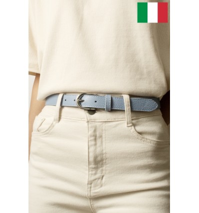 Ceinture femme en cuir de vachette 2,5 cm de large Fabriqué en Italie - 1
