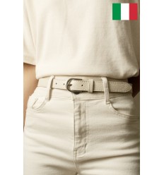 Ceinture femme en cuir de vachette 2,5 cm de large Fabriqué en Italie - 1