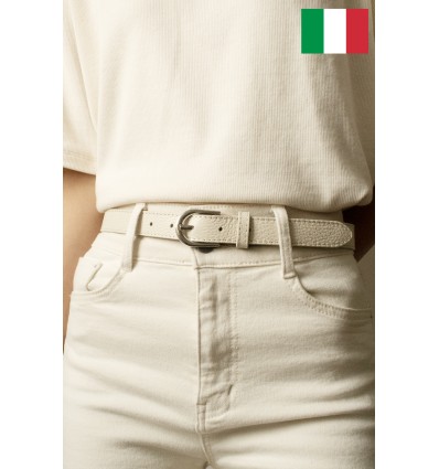 Ceinture femme en cuir de vachette 2,5 cm de large Fabriqué en Italie - 1