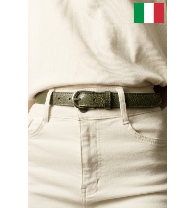 Ceinture femme en cuir de vachette 2,5 cm de large Fabriqué en Italie - 1