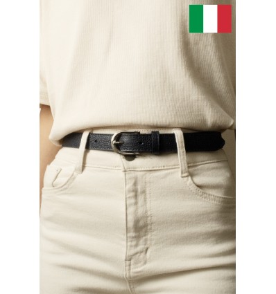 Ceinture femme en cuir de vachette 2,5 cm de large Fabriqué en Italie - 1