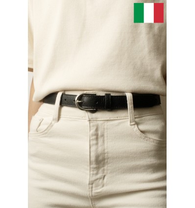 Ceinture femme en cuir de vachette 2,5 cm de large Fabriqué en Italie - 1