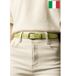 Ceinture femme en cuir de vachette 2,5 cm de large Fabriqué en Italie - 1