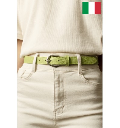 Ceinture femme en cuir de vachette 2,5 cm de large Fabriqué en Italie - 1