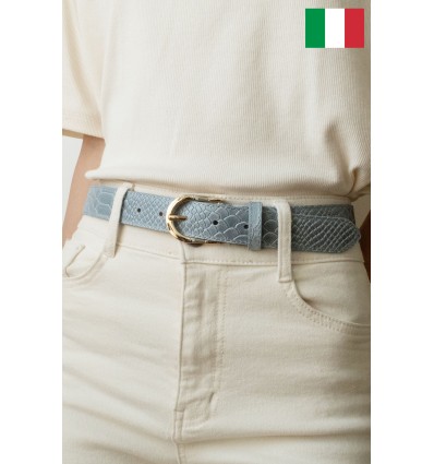 Ceinture femme en cuir impression lézard Fabriqué en Italie - 1