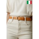 Ceinture femme en cuir impression lézard Fabriqué en Italie
