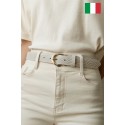 Ceinture femme en cuir impression lézard Fabriqué en Italie