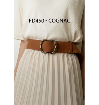 Ceinture femme en cuir de daim avec boucle style vintage - 2