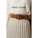 Ceinture femme en cuir de daim avec boucle style vintage