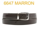 Ceinture en cuir de vachette fabrication francaise 6647 Marron