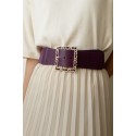 Ceinture large élastique boucle dorée violet